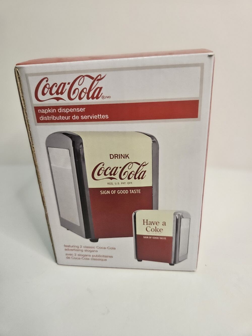 Coca-Cola CC381 Metal Tabletop Napkin Dispenser, Holds 100 Folded 1-Ply